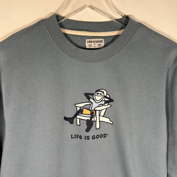 Life is Good Women's Spread Good Vibes Graphic Sweatshirt S Smokey Blue - Picture 3 of 7